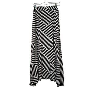 Jessica London Size 22/24 Black & White Geometric Striped Maxi Skirt